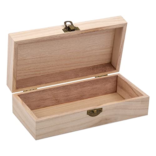 Holzkiste mit Deckel 20*10*6cm, Schmuck hölzerne Boxen, Retro Holz Schatzkiste, Aufbewahrungsbox, Holz Stash Box, Holzbox Bastelbox Schmuck Veranstalter, Dekorative Boxen für Handwerk Nähen Andenken