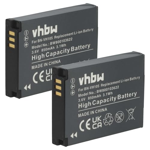 vhbw 2X Akku kompatibel mit JVC ADIXXION GC-XA2BEU Videokamera Camcorder (850mAh, 3,6V, Li-Ion)