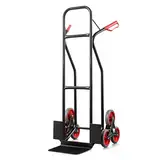 Pallit DIABLO-S Sackkarre [160kg] - ergonomische Treppensteiger-Transportkarre aus Stahl mit 3-Räder-System als Treppensackkarre, Schubwagen oder Holztransportkarre [leicht & stabil]