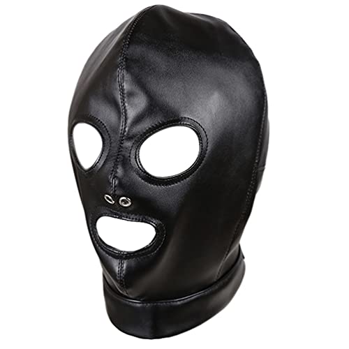 AROROMI Kopfmaske Bondage Maske Fetish Erotik Maske Fetisch Ledermaske SM Sex Spielzeug Maske BDSM Maske für Paar Männer Frauen,Leder Kopfmaske Halloween Maske Cosplay Maske für Paar Männer Frauen