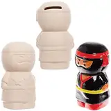 Baker Ross FX856 Ninja-Keramik-Geldbänke - 2er-Packung, Keramikmalerei-Bastelsets für Bastelsets