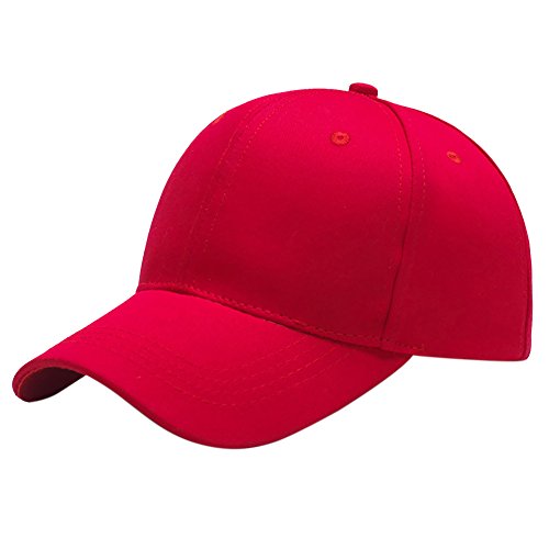 Breampot Baseball Cap Herren Damen Unisex Kappe Verstellbar Baseboard Baseballkappe Mütze Outdoor Baseballkappe (Rot)