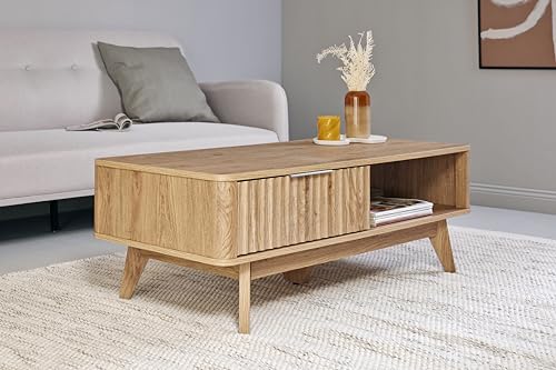 Jahnke Wave Coffee SK Couchtisch, Engineered Wood, Montana Eiche Nb, One Size