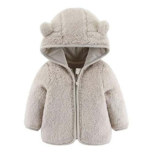 Neugeborenes Baby Mädchen Fleecejacke Herbst PlüSchjacke Winter Fleece Jacke Mit Kapuze Reißverschluss Kapuzenmantel Umhangjacke Dicke Warme Kleidung Oberbekleidung Wollfleece Wintermäntel