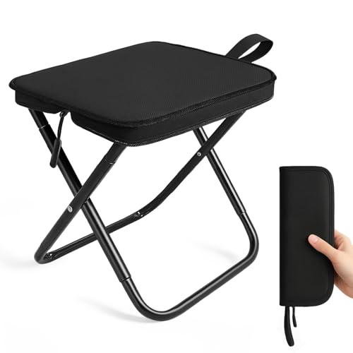 IBOPUXIU Klapphocker, Klapphocker Faltbar, Campinghocker Tragbarer, Hochwertiges Oxford-gewebe & Stahl, TragfäHigkeit 120 Kg, FüR Outdoor Reisen Wandern Garten Angeln Grillen