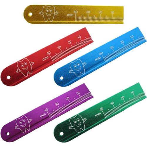 Lpitoy Dental-Messlineal, Dentalruler, Dentalzahnlineal aus Edelstahl, 8 x 1,5 cm, Stahlblech (Stainless Steel Sheet), Autoklavierbar, für Zahnkliniken und Zahnärzte
