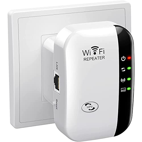 WiFi Extender Booster, WiFi Repeater WLAN Verstärker WiFi Extender bis zu 5000sq.ft Mit Repeater/AP Modus, Long Range Amplifier mit Ethernet Port zu Allen WLAN Geräten, 1-Key Setup, Access Point