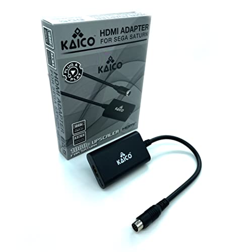 Kaico SEGA Saturn HDMI Adapter 1080p - Für SEGA Saturn Konsolen - SEGA Converter für S-Video Ausgabe - Unterstützt Konsolen mit PAL und NTSC Systemen - Wechsel des Seitenformats auf 16:9 oder 4:3