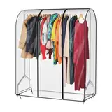 Syeeiex 4ft Transparente Kleiderständer Abdeckung Mit 2 Reißverschluss Große Kleiderbügel schutzhülle Staubdicht Garment Abdeckung für Kleiderständer 127 x 50cm