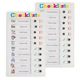 Checklist Board, Checklisten-Tafel Aufgabenliste zum Aufkleben, wiederverwendbares Memoboard für Kinder,Aufgabenplaner Kinder, Aufgabenliste für Kinder (Checkliste-2pcs)