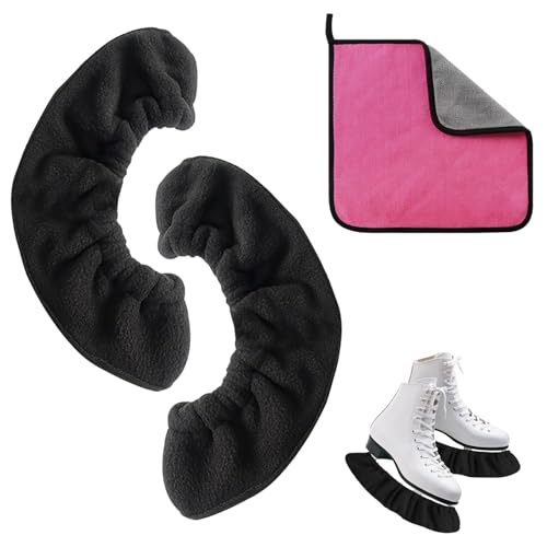 JSTHHTT 2 Stück Kufenschoner Schlittschuhe, Schlittschuhschoner, Elastische Kufenstrümpfe, Kufenschoner Eishockey, Guards Zubehör, für Hockeyschlittschuhe Eiskunstlaufschuhe (Schwarz)