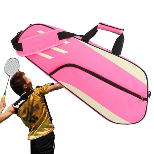 Tennisschlägertasche – Tennistasche für 3 Schläger, Badminton-Aufbewahrungstasche | Verdickter Schultergurt, Schulter-Badminton-Organisations-Tragetasche, Badminton-Schläger-Abdeckung, Racquetball-Tas