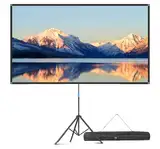 VISULAPEX 80" Leinwand Beamer mit Ständer, 4K HD 16:9 Leinwand Beamer Tragbar, Leicht und Kompakt, Ideal für Heimkino, Camping und Freizeitveranstaltungen