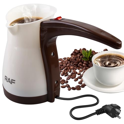 BORDEAG Elektrische Kaffeekanne,500ML Elektrische Kaffeekocher,230v 1000w Elektrische Türkische Kaffeemaschine,Elektrische Türkische Kaffeekanne Für Mocca & Tee,Büro,Reisen,Zuhause(Khaki)