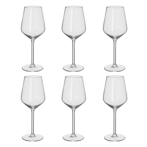 alpina Weingläser Weißwein - Weingläser Set 6 Teilig - Weinglas 37cl - Spülmaschinenfeste Weißweingläser - Wein Geschenk für Weisswein - Glas