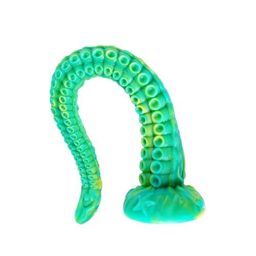 34,5 cm langer weicher Silikondildo mit Saugnapf, dünnem Tentakel-Monsterdildo-Analplug, geeignet für Prostata-Massage, Analtraining, ideal für Frauen, Männer und Paarspiele, extra dünner Analplug