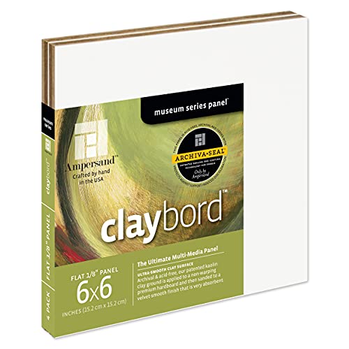 Ampersand Museum Series Claybord, 1/8 inch 6X6 Pk/4