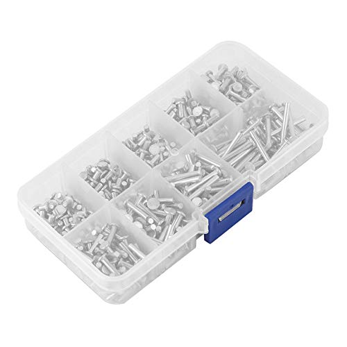 450pcs M2.5 Flat -Kopf -Aluminiumnieten für Feste Befestigungen, Feste Nieten für Handwerksmänner und Metallherstellung in Verschiedenen Längen