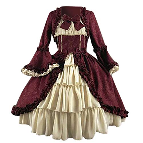 Alueeu Damen Mittelalter Kleid Vintage Kleidung Gothic Kleid Partykleid Halloween Kostüm Renaissance Vintage Kleider Mittelalter Gothic Kleid Festlich Große Größen Karneval Ballkleider Kleidung Lang