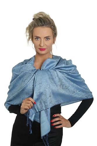 PashminaShine-Schals-Schal Damen-Kaschmir Weich-Seide Leicht-Schal Damen Frühling-Halstuch-Pashmina Schal Damen-Schal Herren-Schal Damen Sommer-Schals und Tücher für Damen-Vatertag (Himmels Blau)