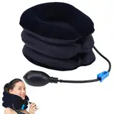 SEGMINISMART Cervical Neck Traction Device,Hals Zugvorrichtung,Nackenstütze, Aufblasbarer Halskragen,Verstellbares Kopf-und Nackenmassagegerät, für die Entlastung der Halswirbelsäule Druck, Blau