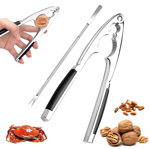 RCYHCY Nussknacker, Edelstahl Walnussknacker, Nussknacker Walnussknacker mit Rutschfestem Griff, Multifunktional Nußknacker mit Walnüsse Nussöffner, Nußknacker für alle Arten von Nüssen