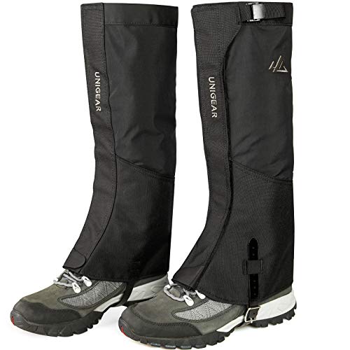 Unigear Gamaschen Outdoor wasserdicht zum wandern, Beinschutz Gaiter für Fahrrad Trekking schneewandern, einstellbar, atmungsaktiv