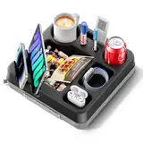 CLESOO Couchbar Snackbox - Tragbares Sofatablett Sofa Butler mit Snack-Tablett, Fernbedienungsablage, Stifthalter, Telefon- und Tablet-Halter - Couch Organizer Tablett für Bett, Sofa, Wohnmobil, Boot