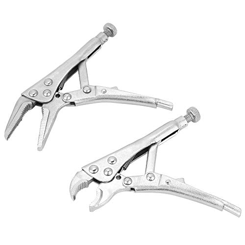 Verriegelungszange Set, Runde Sägeblattzähne für Festes Klemme, Körper mit Hohem Kohlenstoffstahl mit Langer Lebensdauer, Ergonomischem Griff für Arbeitssparungen, 2pcs-Klemmen