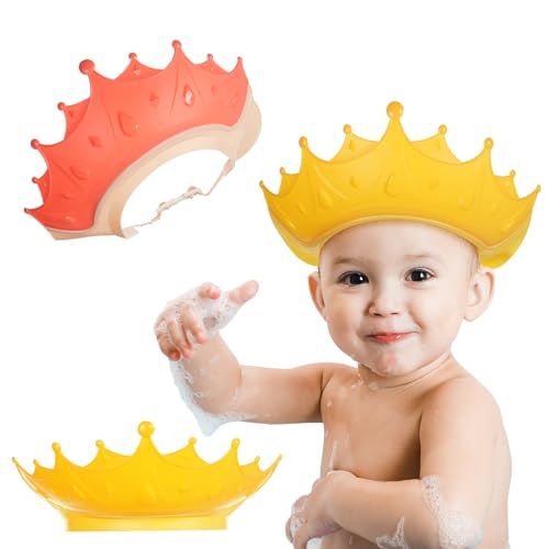 OSDUE Duschhaube Kinder, Baby Duschhaube, Kinder Shampoo Kappe, Haarwaschhilfe Kinder, Shampoo Schutz für Kinder, Wird zum Schutz von Augen und Ohren verwendet, für Kinder Mehr als 6 Monate, Krone