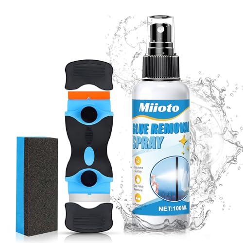 Miioto Kleberentferner, Ettikettenlöserspray, Adhesive Remover, Etiketten Entferner, Entfernt Schnell Hartnäckige Klebereste, Etiketten kleber Entfernen 100 ML