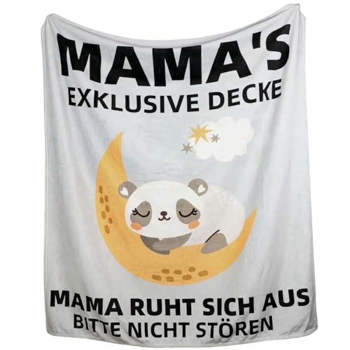 MHwan Geschenke für Mama, Exklusive Mutterdecke, So Wertvoll Wie EIN Panda, 100% Hochwertige Flanelldecke, Knittert Nicht Leicht, Weich und Hautfreundlich, Aufmerksames und Warmes Mama Geschenk