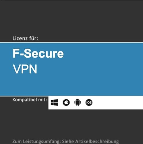 Lizenz für F-Secure VPN | 2024 | 1-10 Gerät(e) | 1 o. 2 Jahr(e) | Vollversion | Windows/macOS/iOS/Android | Lizenzcode per Post in frustfreier Verpackung (FFP) von softwareGO (1 Jahr, 5 Geräte)