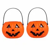 Halloween Eimer Für SüßIgkeiten Kürbiseimer Halloween Sammeleimer Halloween Deko Kinder Halloween Deko Kürbiseimer Outdoor Kürbiseimer Tasche für Partydeko, Dekoration für Halloween, (One Size)