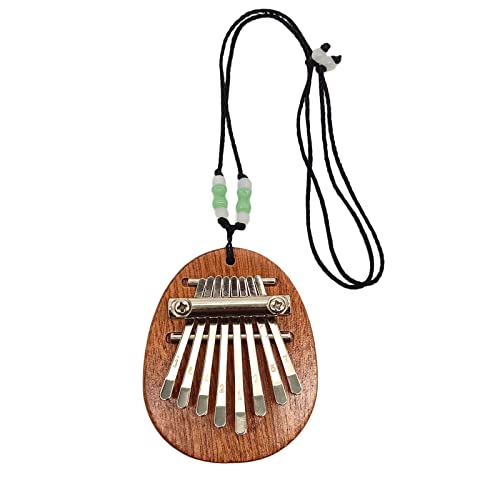 8 Tasten Tragbare Mini Kalimba Finger Thumb Piano Marimba Musical Handmade Instruments Massivholz mit Umhängeband