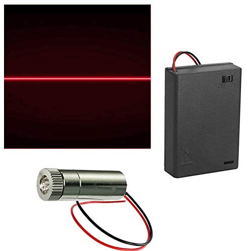 CTRICALVER 1 Stück 650nm 3-6V rote Laserlinie Modul Diode w/Driver Kunststofflinse+ 1pcs AA Batteriehalter