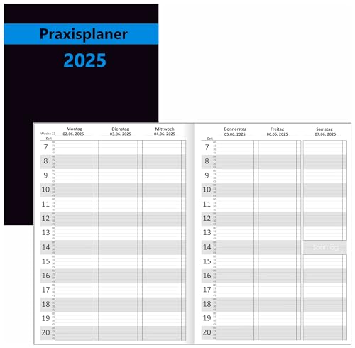 Praxisplaner 2025 A4 15min Takt Terminplaner Terminbuch mit Datum Kalender Timer