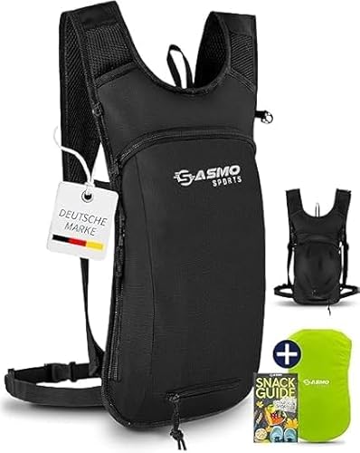 SASMO® Fahrradrucksack & Skirucksack klein 6L - Thermofach & Helmnetz | MTB Rucksack - Ultraleicht 350g | Fahrrad Rucksack - inkl. Regenschutz | Fahrradrucksack Herren & Damen