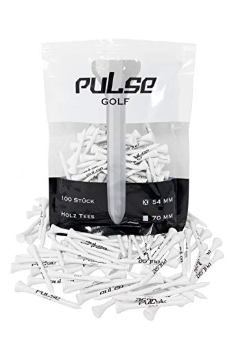 Premium Holz Golf Tee - 100 Stück (Weiß, 54) …