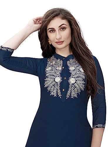 TRENDMALLS Kurti Indianerkleid für Damen, bestickt, fertig zum Tragen, Morpeach, 38