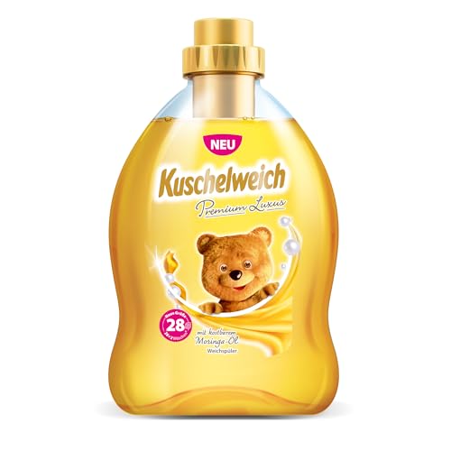 Kuschelweich Weichspüler Premium Luxus mit Moringa-Öl, Weichspüler mit besonderem Kuschelweich-Duft, Weichspüler 750 ml