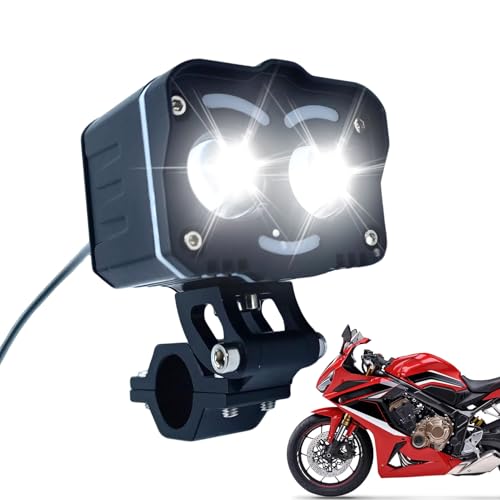 Nuytghr Motorrad-Scheinwerfer, 35 W LED-Leuchten für Motorräder, hohe Helligkeit, verstellbare Beleuchtung für Motorrad, Dirt Bike