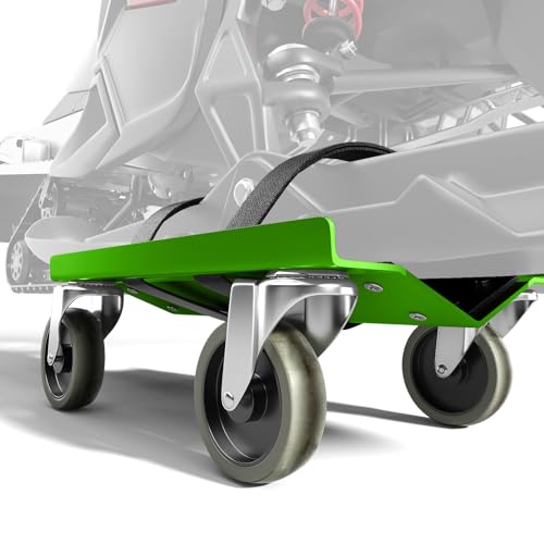 Schneemobil-Dolly Sets, robuste V-Slide mit 7,6 cm PP/TPR-Schwenkrollen und Gummi-Pad, schützt Skier, 680 kg Kapazität, Grün