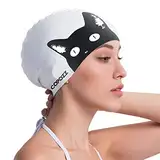 COPOZZ Erwachsene Badekappe, Wasserdicht Schwimmkappe für Damen, Lange Haare Silikon Swimming Cap Bademütze für Frauen