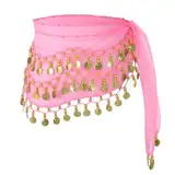 Damen Röcke Pailletten Rock Bauchtanz Gürtel Kostüm Mini Rock Cowgirl Tanzkleid Rave Hüfttuch Kostüm für Damen Mädchen (DE/NL/SE/PL, Alphanumerisch, Einheitsgröße, Regular, Regular, rosa)
