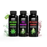 420Flow Cannabis Dünger-Set: Grow, Bloom & Booster – Komplettset für Anfänger, stärkt Blätter, fördert prächtige Blüten & maximiert Geschmack, Einfach zu verwenden 3x(500ml)