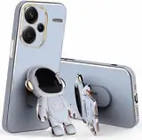 Miagon Kreativ Astronaut Ständer Hülle für Xiaomi Redmi Note 13 Pro Plus 5G,Cute Mädchen Dünn Galvanisierte Schutzhülle Weiches Case Bumper mit Astronaut Halter Kickständer