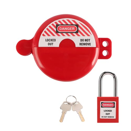 VOANZO Gasflaschen-Verriegelungsventilschloss mit Sicherheitsvorhängeschloss, hitze- und schlagfestes Lockout-Tagout-Gerät für die Sicherheitsabschaltung von Gashähnen