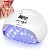 Nailgirls LED UV Lamp Nägel,150W Nail Lamp 4 Timer Auto Sensor LCD Display Nagellacktrockner Gerät Abnehmbare Magnet-Platte LED UV Trockner Nagellampe für Gelnägel Finger/Zehennagel Nagelstudio