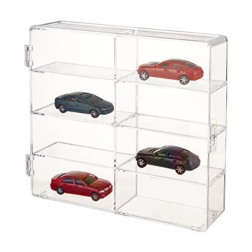 OLYCRAFT 8 Fächer Acryl Auto Vitrine 19.5x17x4.4cm Acryl Modellauto Vitrine Acryl Perlenbehälter Klare Aufbewahrungsbox 8 Slot Aufbewahrungsschrank Auto Display Rack Für Modellautos Und Schmuckperlen